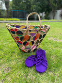 Playa Circle Rope Colored Bag - Pumpkin & Avocado